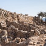 Rosh Haayin, Israel, October 31, 2019 : Archaeological excavations of storage facilities of the Ancient Shiloh archaeological site in Samaria region in Benjamin district, Israel