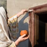 Holy old age jew pray Christ law human rabbi guy hold kill lamb put korban arabian slave go hut eat sign. East egyptian land frame place arab prayer islam story prophet robe holiday angel cloth arm