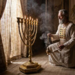 Biblical time priest inside the tabernacle