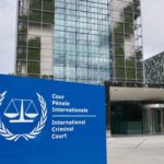 THE HAGUE - AUGUST 19, 2019: INTERNATIONAL CRIMINAL COURT ICC sign at building entrance